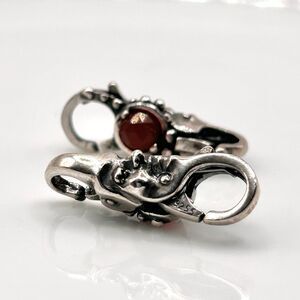 TROLLBEADS Vitality Clasp Lock LAA 925S NEW w Tags! Red Onyx & Face
